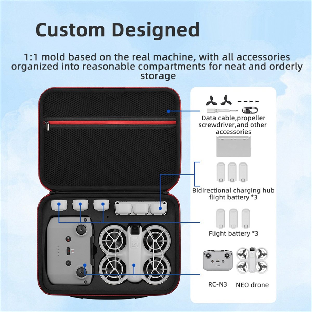 Drone Battery Bag - A43M Carrying Storage Bag for DJI