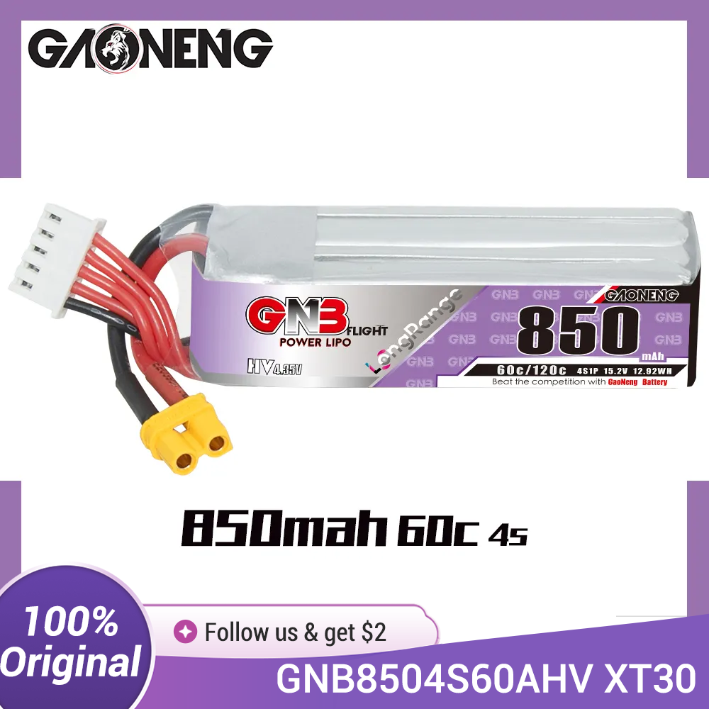 GAONENG GNB LiPo Battery 850mA - огляд і ціна Drone Battery 4S