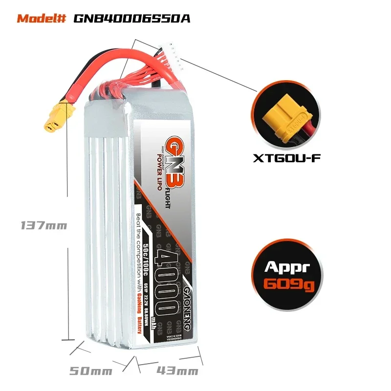 GAONENG GNB 4000mAh 6S 50C 100 - огляд і ціна Drone Battery 4S